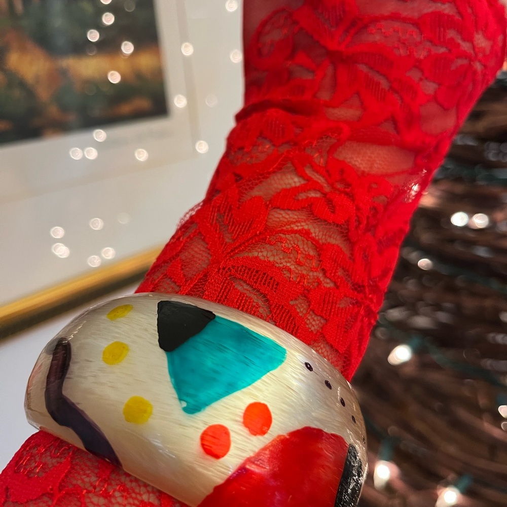 Vintage 60-70s Lucite Mod Colorful Bangle Bracelet - Picture 5 of 10